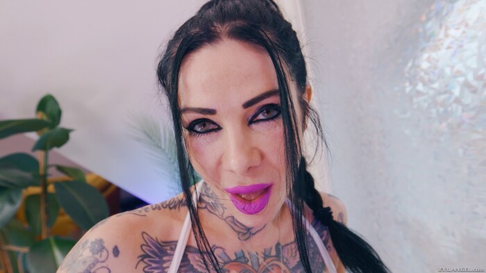 MEGAN INKY Clit Vibe + Huge Anal Dildo - Evil Angel